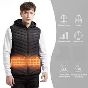 Akaso Heated Vest Unisex Black Size Large Runs Small No Battery *READ *TESTED